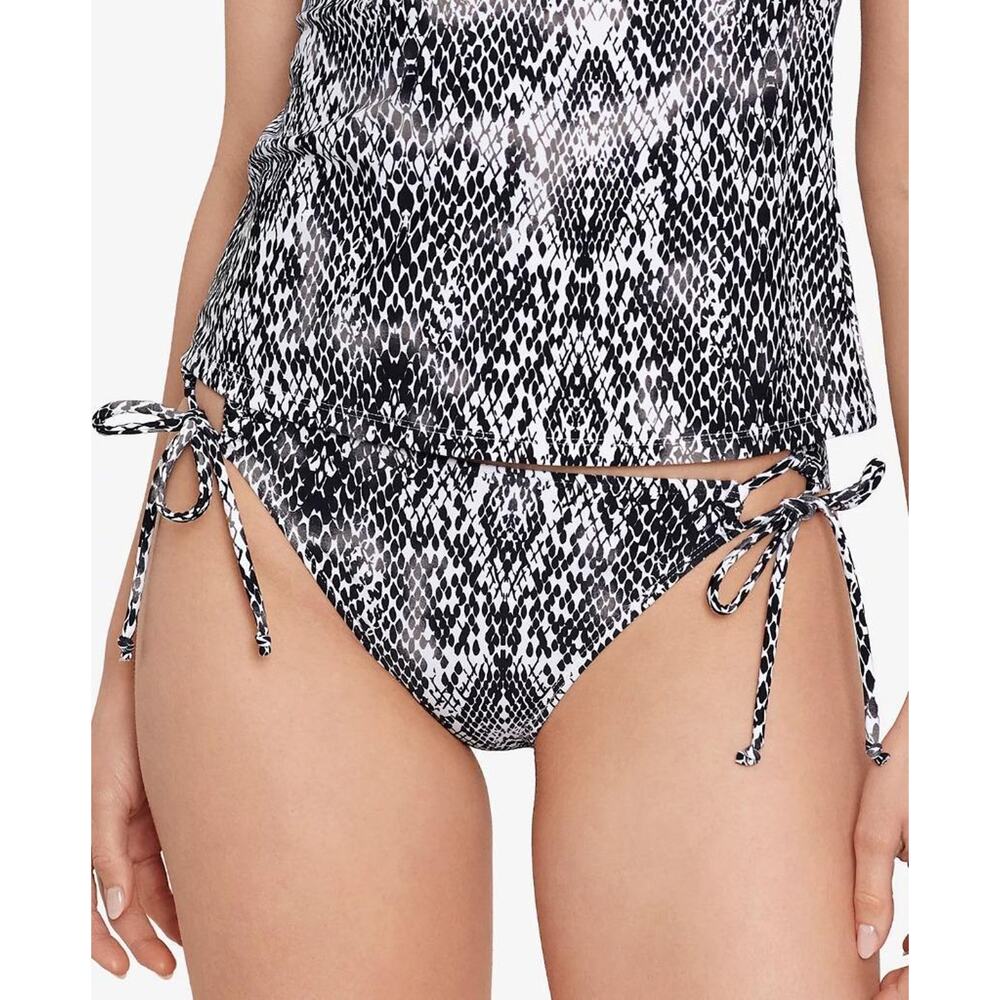 Salt + Cove Junior's Black / White Simple Scale Side-Tie Bikini Bottoms Size S